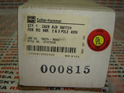 Cutler hammer 2A2B auxiliary switch 1371D72G06 480V