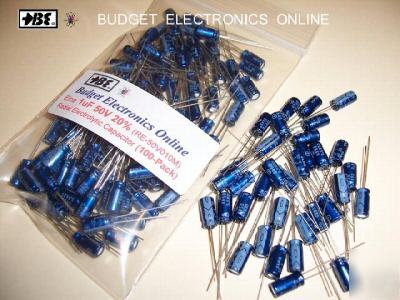 Elna 1UF 50V radial electrolytic capacitor (100-pack)