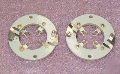 2 ceramic tube sockets cej-49378 fits 4 pin tubes 