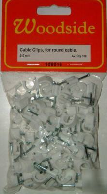 Cable clips, 2.5MM flat cable. qty 100
