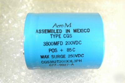 New capacitor aero m 3800MFD, 200VDC, type cgs surplus 