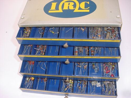 Vintage irc assortment resistors metal storage cabinet