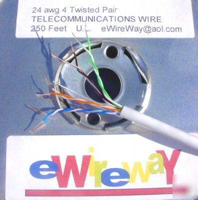 New 250 ft telephone phone wire cable 4 pair nice white