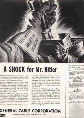 Vintage 1943 general cable corporation hitler shock ad