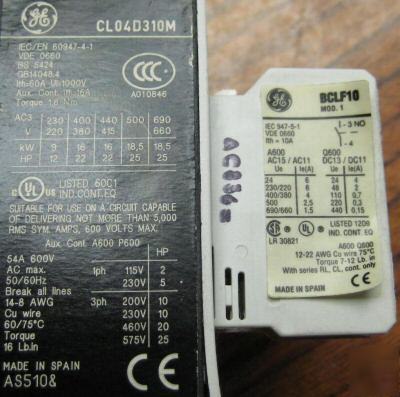 Ge CL04D310M general electric CL04 3-pole contactor 10E