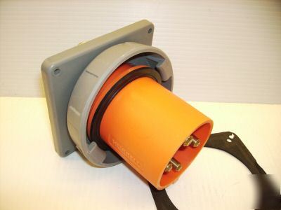 Hubbell pin&sleeve plug inlet HBL460B12W 460B12W 60 amp