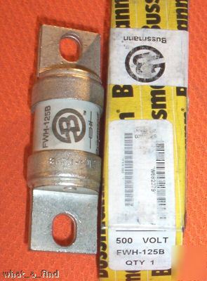 New buss semiconductor fuse fwh-125 FWH125 bussmann 