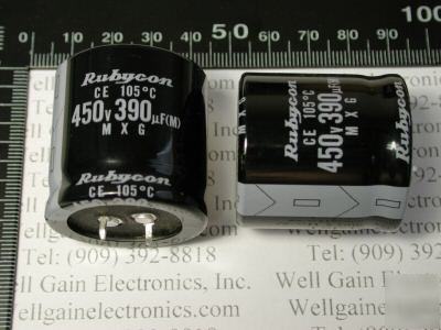Rubycon 390UF 450V MXG105Â°c electrolytic capacitor 
