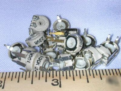 25 - 1K ohm singleturn 10MM round cermet trimmer pots