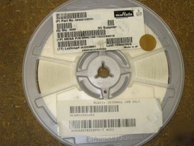 4000PCS p/n GRM2162C1H100JZ01D ; ceramic capasitor