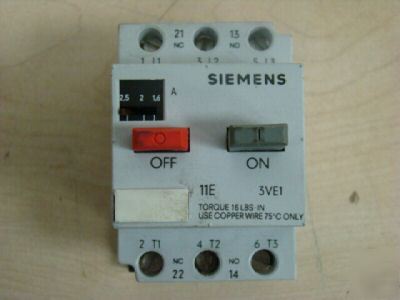 (5) siemens 3VE1010 motor starter =