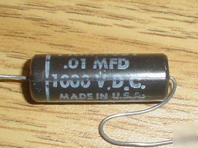 5 cde 1000V 0.01UF hi volt axial capacitors black cat