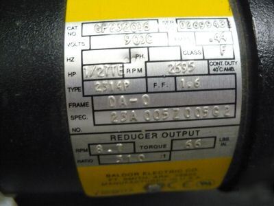 Baldor dcpm industrial electric motor, 1/15 hp 19.6RPM