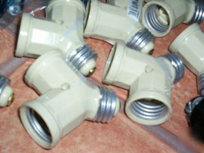 New leviton large lot of 64 pc. plug / adapter sockets/ 