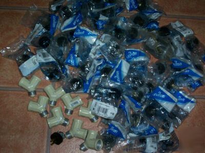 New leviton large lot of 64 pc. plug / adapter sockets/ 