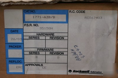 New allen bradley 1771-A3B/b plc 5 13 slot rack