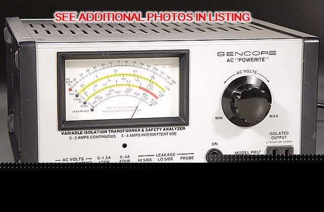 Sencore isolated metered variac ac source shock tester