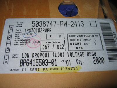 TPS70102PWPR ti ic t/r 2000PCS TPS70102