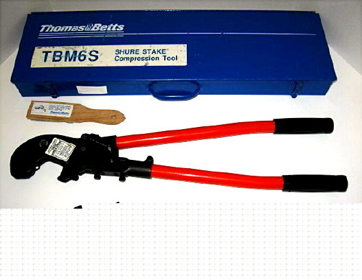 Thomas & betts TBM6S shure stake crimper & dies vgc