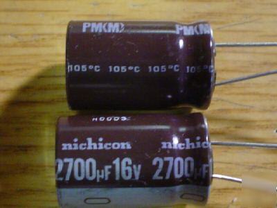 50 nichicon 16V 2700UF low esr 105C radial capacitors