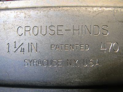 Crouse hinds conduit covers steel 470 1 1/4 (20) 87EC