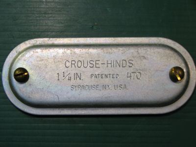 Crouse hinds conduit covers steel 470 1 1/4 (20) 87EC