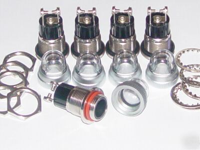 Dialight bayonet panel mount indicator base & cap lot 5