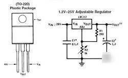 LM317T T0-220 variable volt regulator kit with pcb