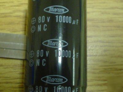 New 5 marcon 80V 10000UF 4 lead snap in capacitors 