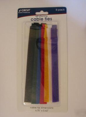 Velcro cable ties in 8 assorted colors computer cables 