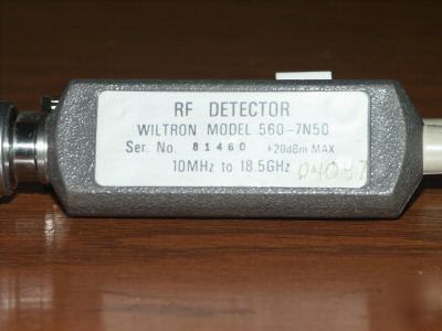 Wiltron 560-7N50 rf detector. 20 db- 10MHZ to 18.5 ghz