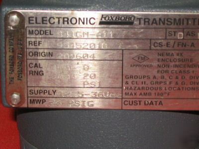 Foxboro, electronic gauge pressure transmitter