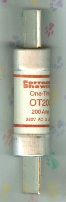 New ferraz shawmut OT200 one time fuse ot 200 amps