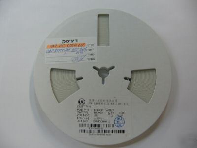 4000PCS p/n B0603F224ZNT ; capacitor, 220NF 16V-20+80%