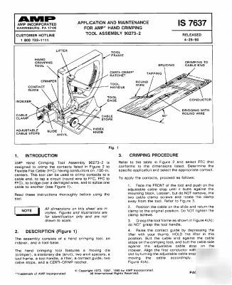 Amp tyco trigger action production hand crimp tool 
