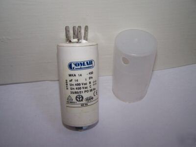 Motor run capacitor 14UF 400/450 volts with plastic cap