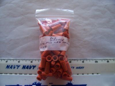 100 orange wist lock wire connectors 