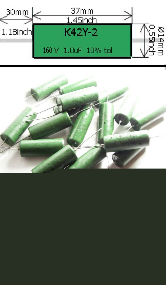 20 x 1,0UF 160V pio K42Y-2 capacitors 1,0 uf 160 v