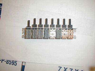  inline multi 8 dpdt interlocking push switch bank
