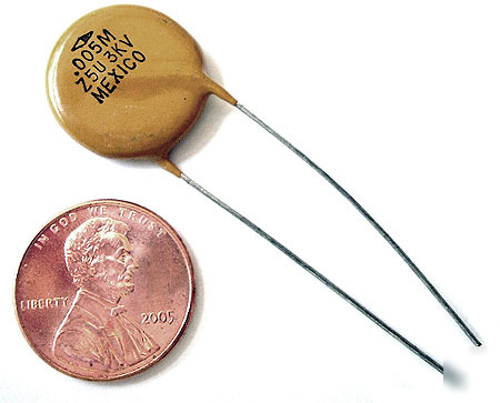 High voltage ceramic disc capacitor ~ .005UF 3,000V (5