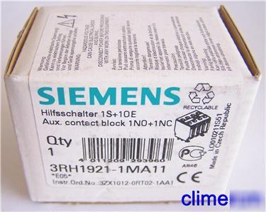 2 siemens 3RH1921-1MA11 3RH19211MA11 contact block nifb