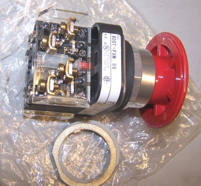 New allen braldey mushroom e-stop pushbutton 800T-FXMB6