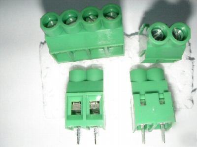 2 way/pin pcb mount terminal block connector 6.35 mm p