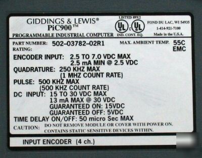 Giddings & lewis 502-03782-02R1 encoder 5020378202R