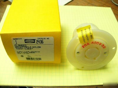 New hubbell 480VAC 3PH 20A flanged twist-lock lot 3 ea