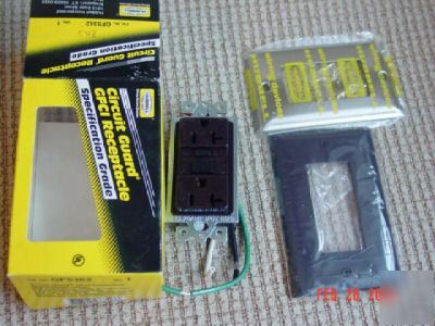 New lot of 2 brown hubbell circuitguard gfci receptacle 