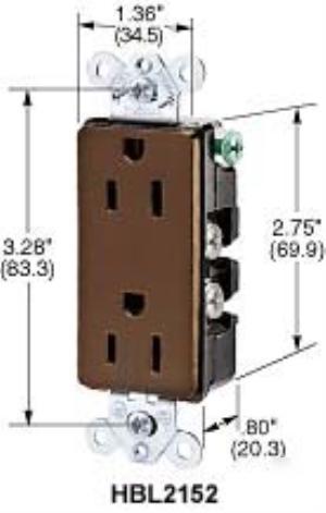 Hubbell HBL2162I styleline series duplex recepticle