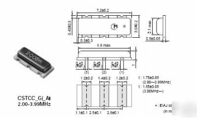 Murata 2MHZ resonator w/caps smt CSTCC2M00G53-R0 100PCS