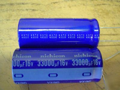 New 10 nichicon 16V 33000UF radial capacitors 