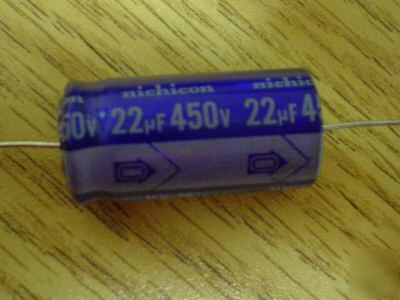 New 25PCS nichicon 450V 22UF hi volt axial capacitors 